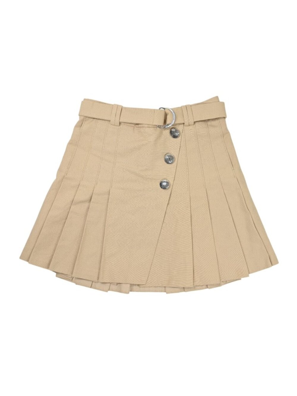 Maje Short Pleated Skirt in Beige